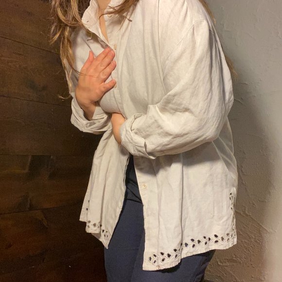 Vintage Linen Button Up + Light Jacket - Picture 1 of 10